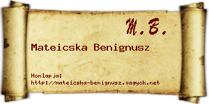 Mateicska Benignusz névjegykártya